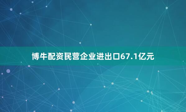 博牛配资民营企业进出口67.1亿元